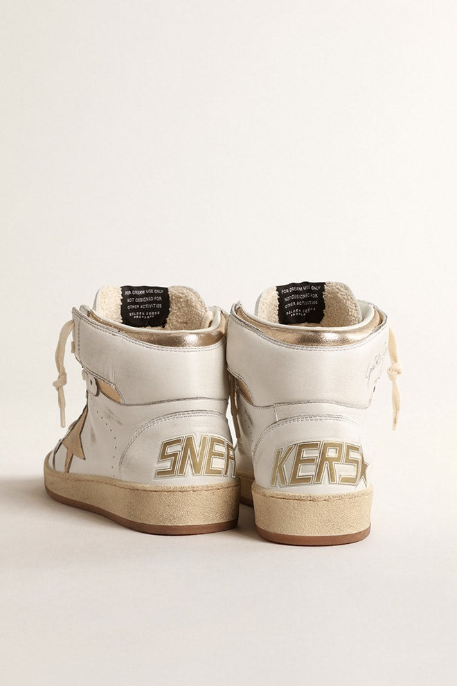 Sky Star in White Nappa Leather w/ Gold Metallic Star