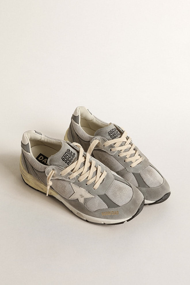 Running Dad in Suede w/ Leather Star - Grey/ Silver/ White