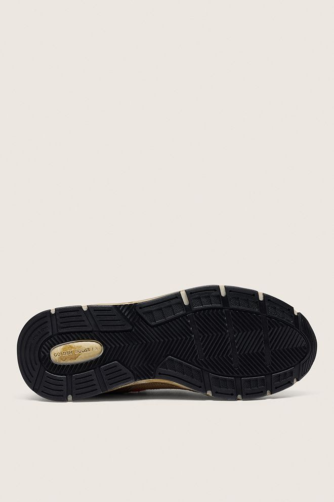 Women's Dad Star in Gold Laminated Leather and Mesh w/ White Leather Star