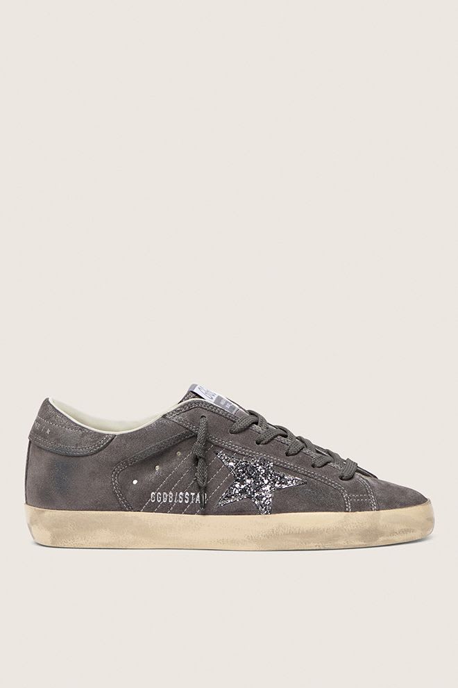 Women's Super Star Suede Upper and Heel Glitter Star Grey / Anthracite