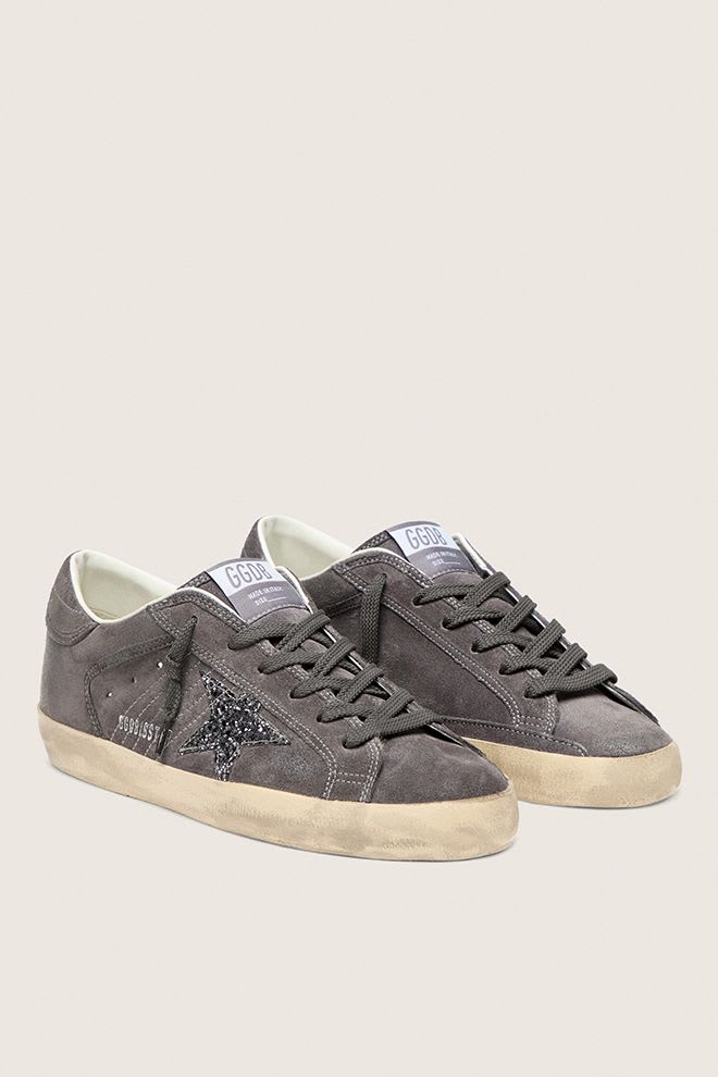 Women's Super Star Suede Upper and Heel Glitter Star Grey / Anthracite