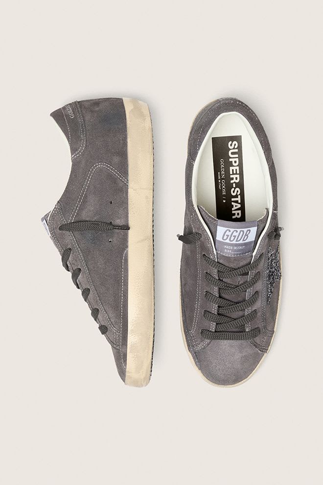 Women's Super Star Suede Upper and Heel Glitter Star Grey / Anthracite