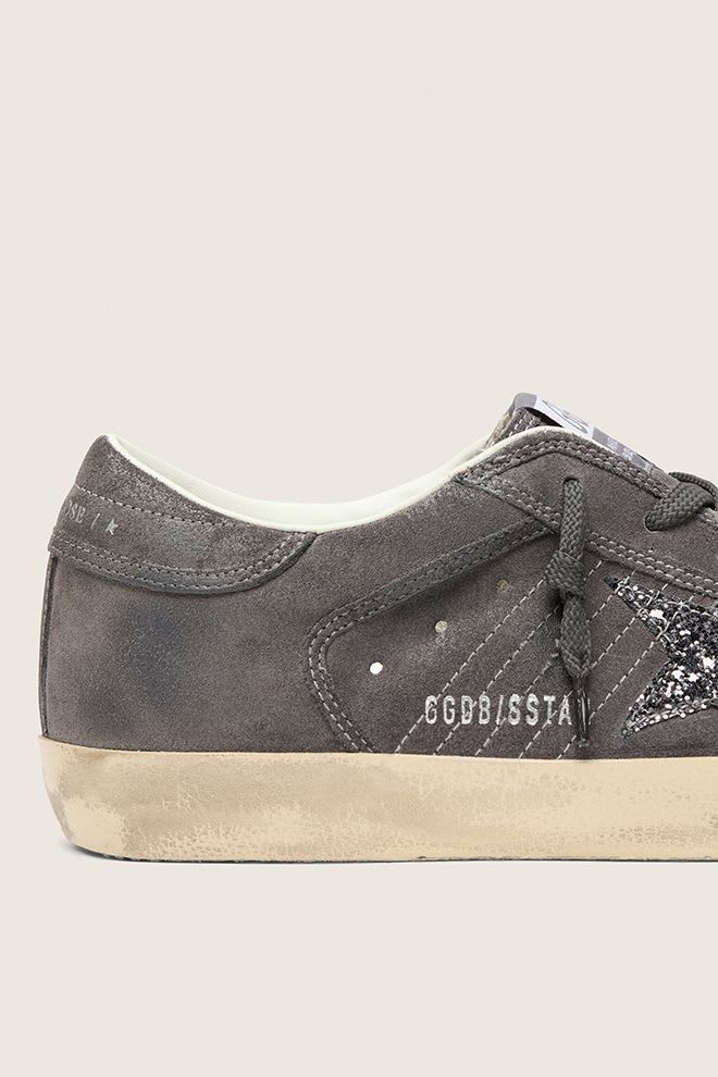 Women's Super Star Suede Upper and Heel Glitter Star Grey / Anthracite