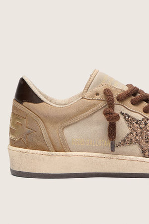 Women's Ballstar Suede Upper and Spur Glitter Star Beige / Brown