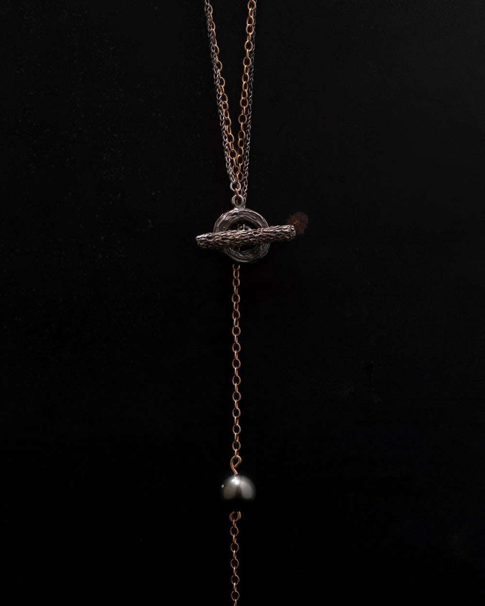 Dark Necklace Bronze w/ Tahitian Pearl