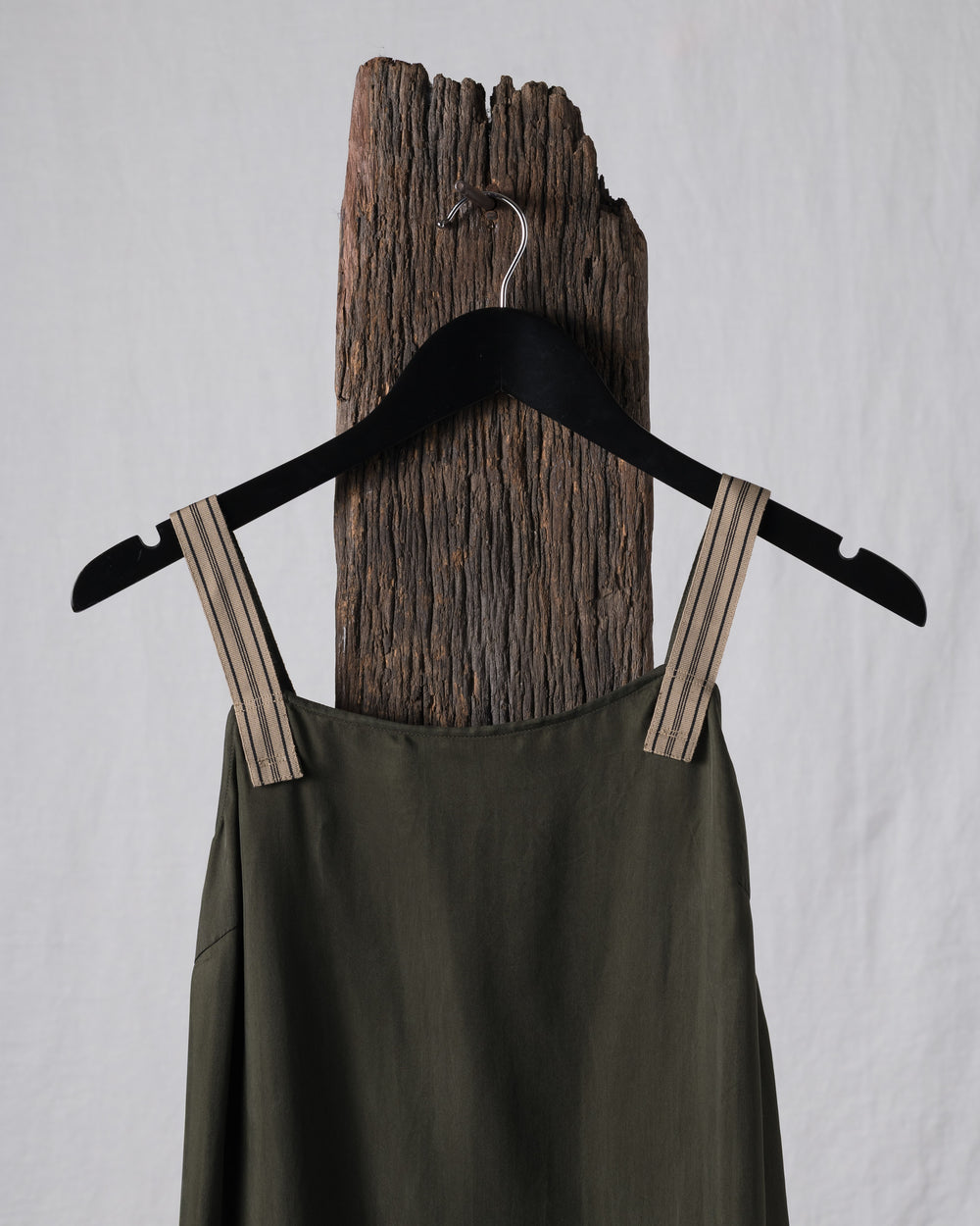 Sand Washed Boat Neck Ribbon Strap Dress