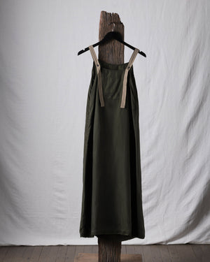 Sand Washed Boat Neck Ribbon Strap Dress
