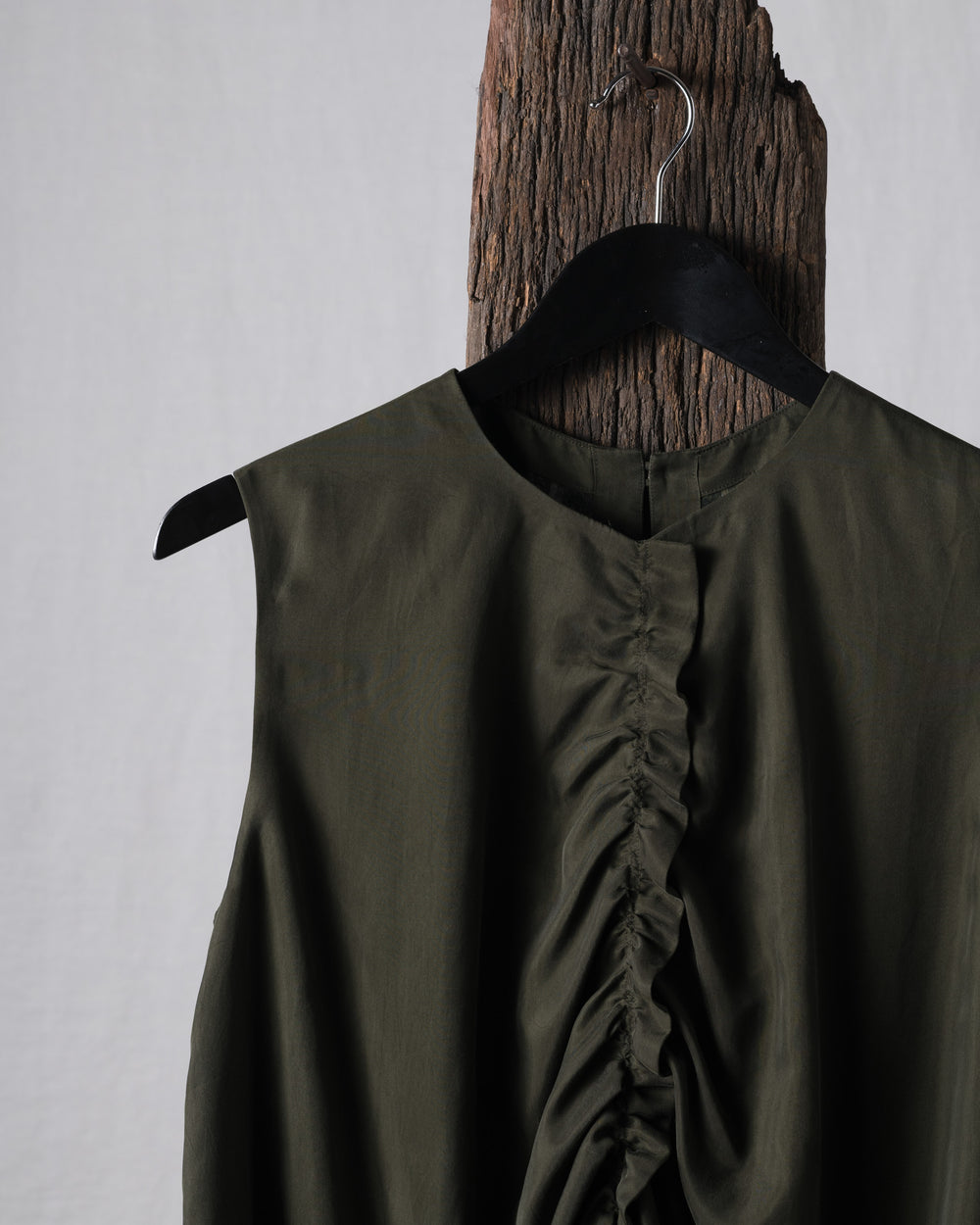 Sand Washed Gathered Sleeveless Top