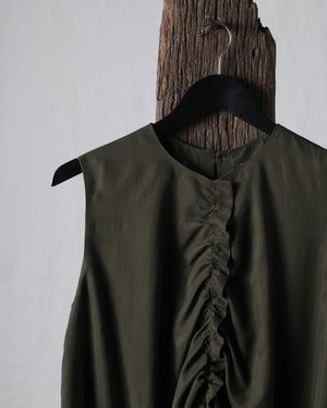 Sand Washed Gathered Sleeveless Top
