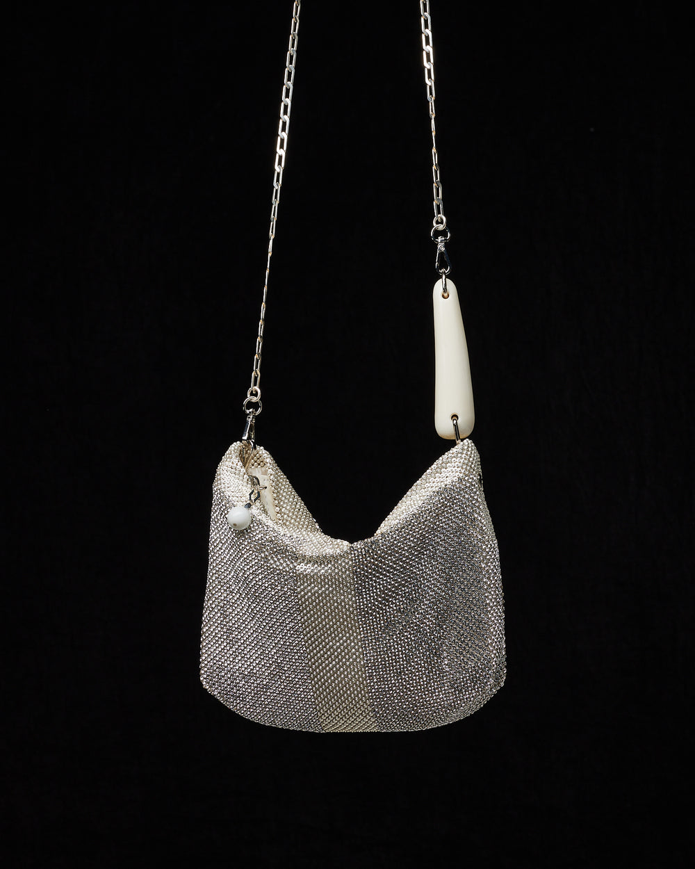 She Gala Handbag with Swarovski Crystals/ White Horn