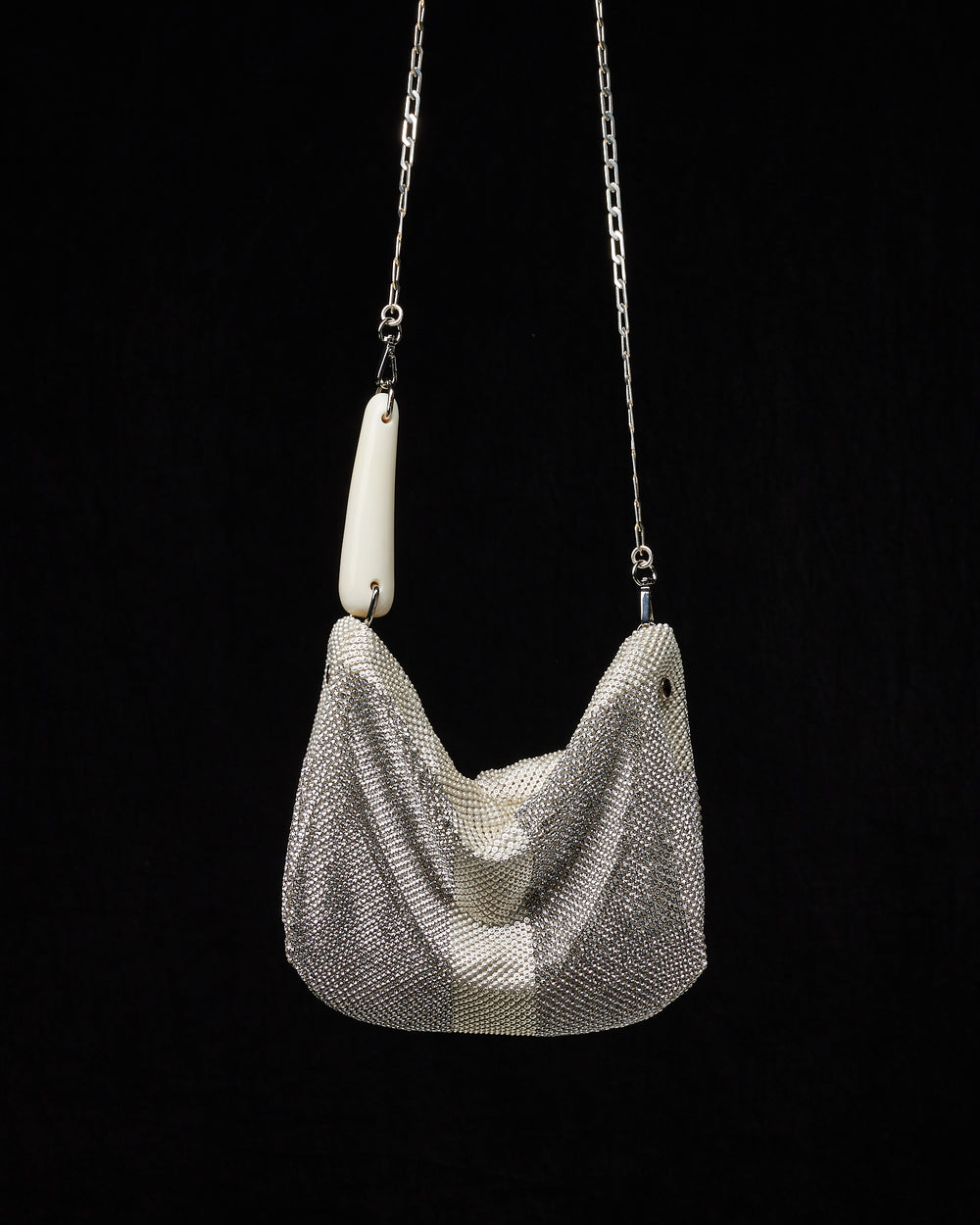 She Gala Handbag with Swarovski Crystals/ White Horn