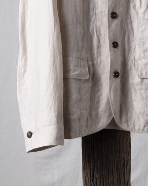 Striped Twill Linen Twill Worker Blazer