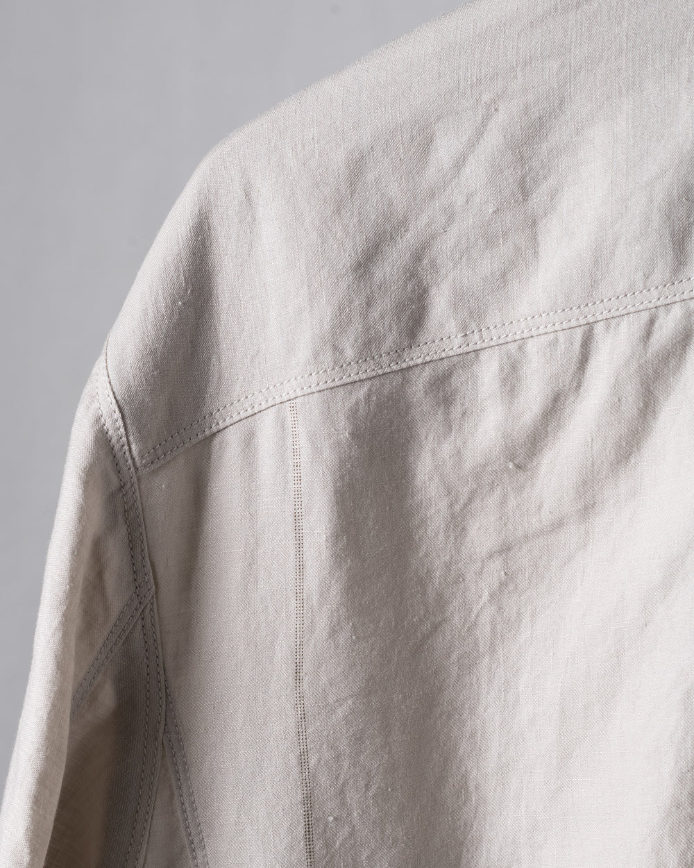 Striped Twill Linen Twill Worker Blazer