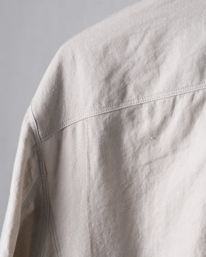 Striped Twill Linen Twill Worker Blazer