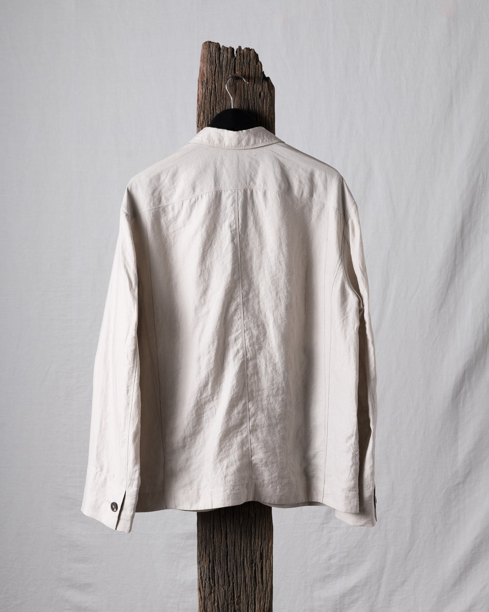Striped Twill Linen Twill Worker Blazer