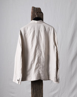 Striped Twill Linen Twill Worker Blazer