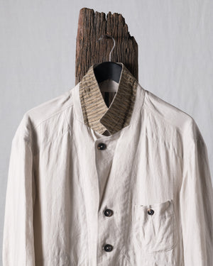 Striped Twill Linen Twill Worker Blazer
