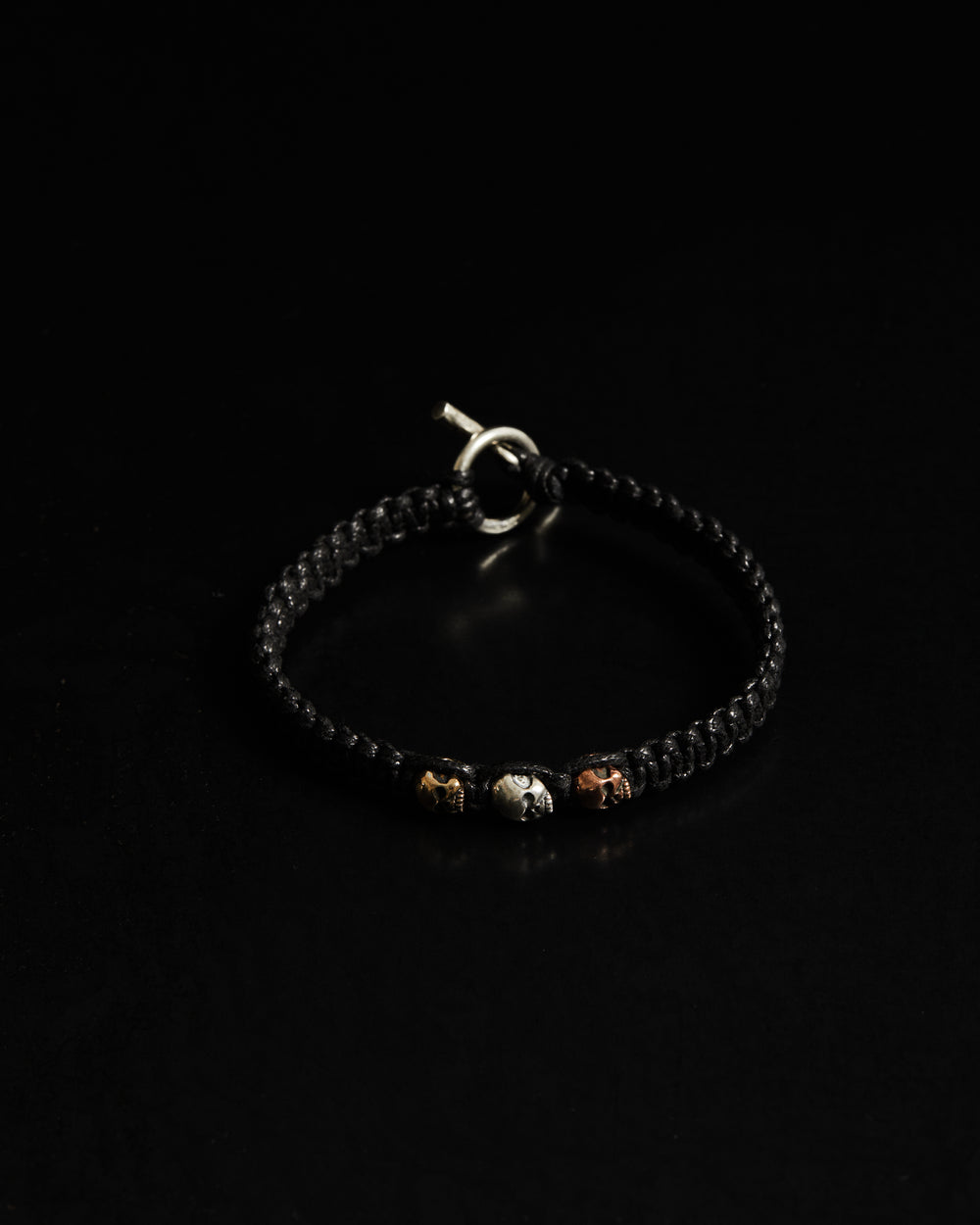 Triple Skull Macramé Bracelet