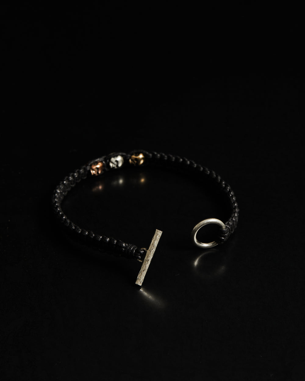 Triple Skull Macramé Bracelet