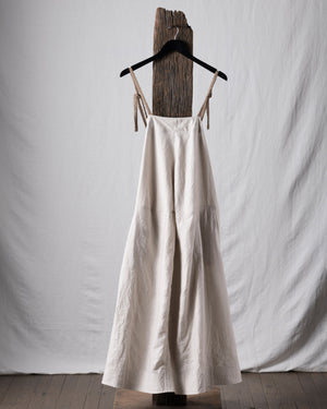 Thin Stripe Linen Silk Twill Loose Dress