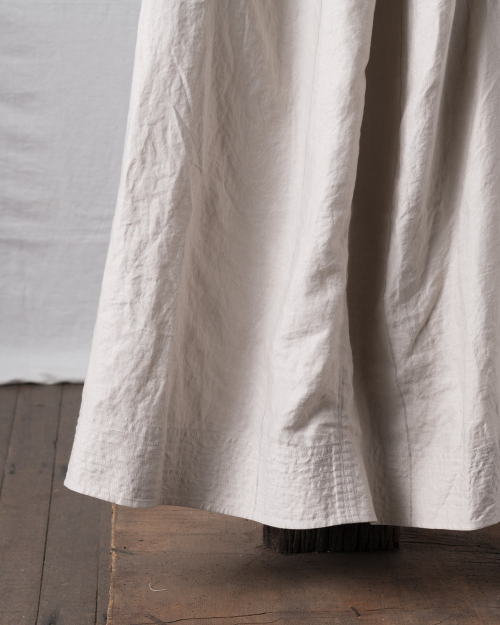 Thin Stripe Linen Silk Twill Loose Dress