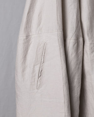 Thin Stripe Linen Silk Twill Loose Dress