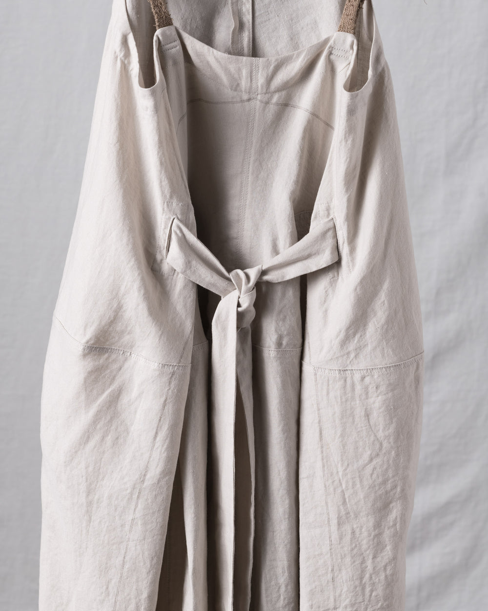 Thin Stripe Linen Silk Twill Loose Dress