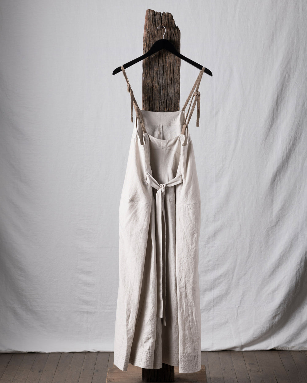 Thin Stripe Linen Silk Twill Loose Dress