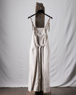 Thin Stripe Linen Silk Twill Loose Dress