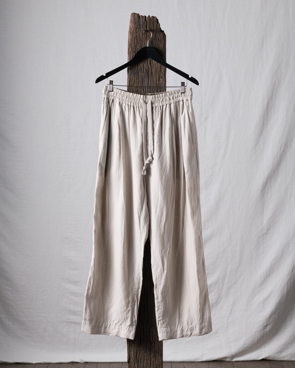 Thin Stripe Twill Drawstring Trousers