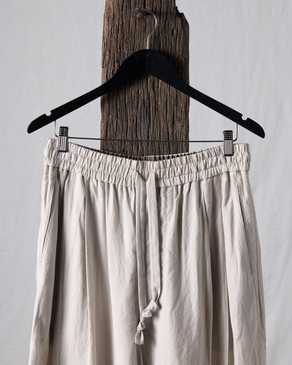 Thin Stripe Twill Drawstring Trousers