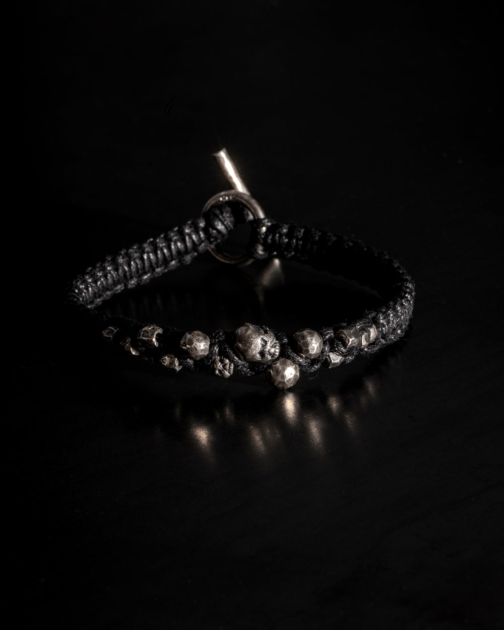 Skull & Beads Macrame Bracelet