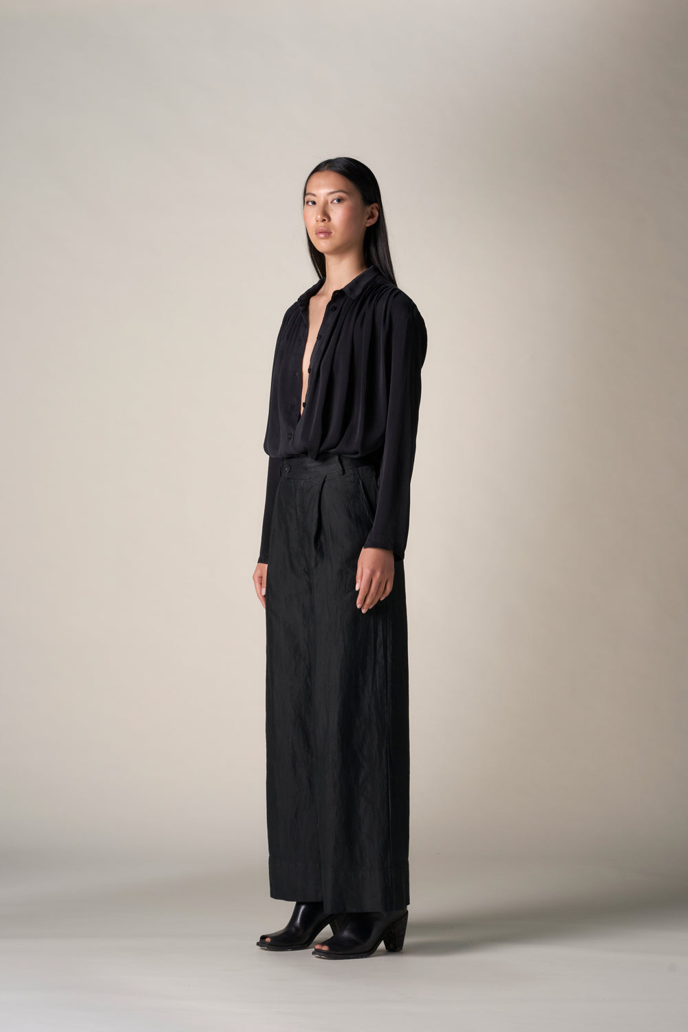 Full Tailored Pant Linen / Cotton Black