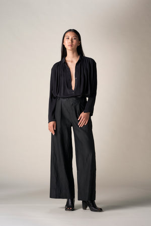 Full Tailored Pant Linen / Cotton Black
