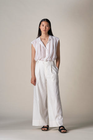Full Tailored Pant Linen / Cotton White