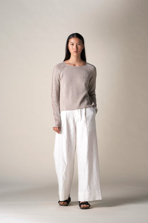 Full Tailored Pant Linen / Cotton White