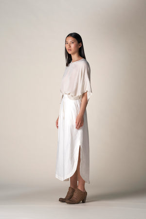 Shirt Hem Skirt Linen / Cotton White