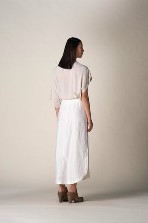 Shirt Hem Skirt Linen / Cotton White