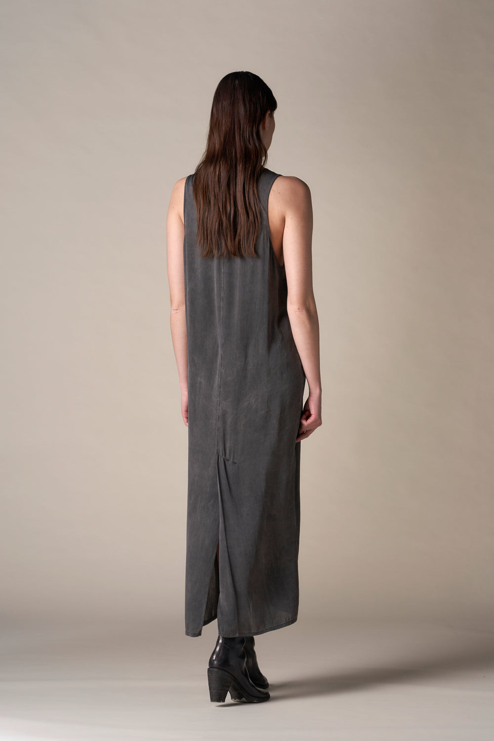 Silk Classic Tank Dress Charcoal