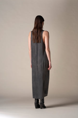 Silk Classic Tank Dress Charcoal