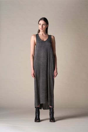 Silk Classic Tank Dress Charcoal