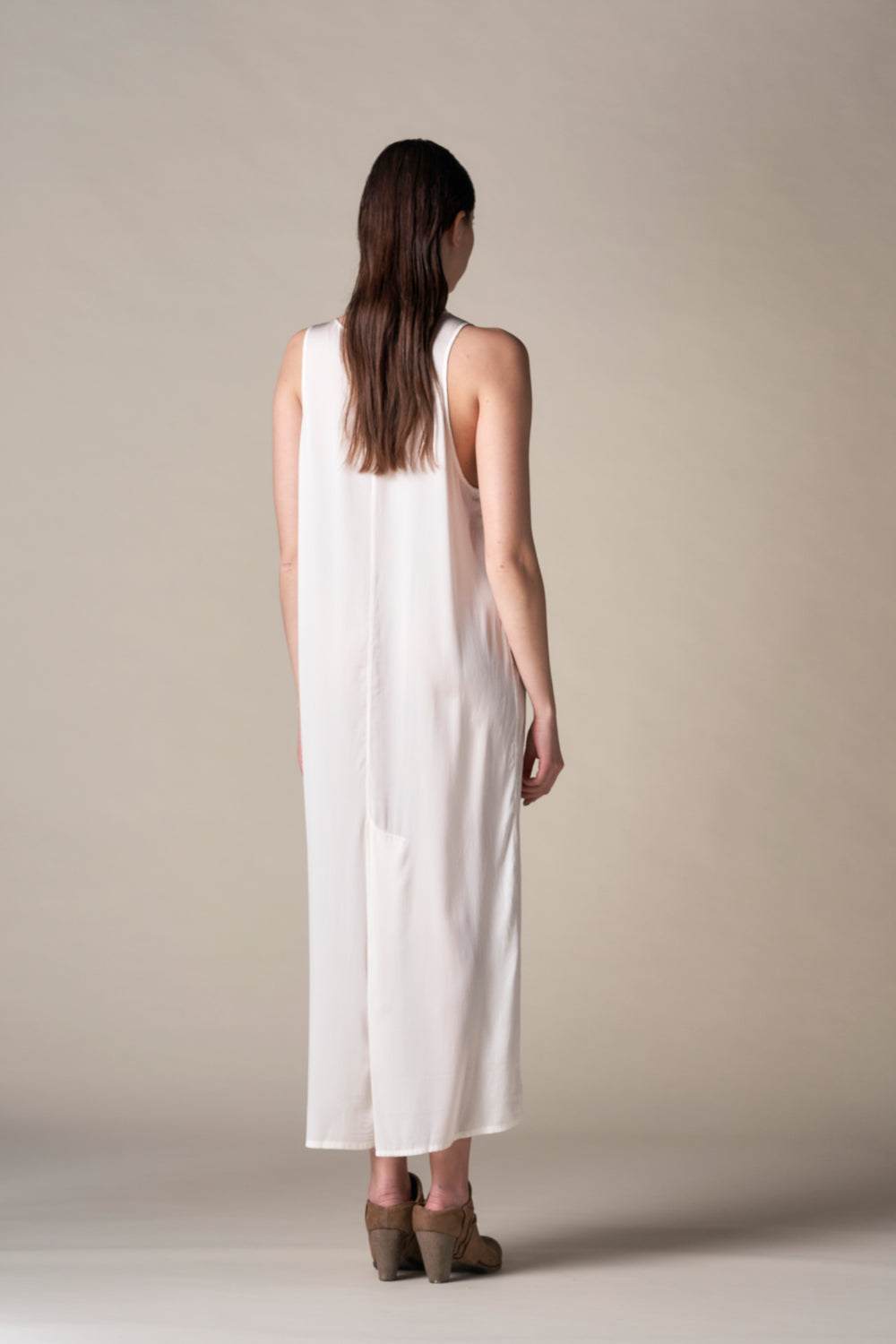 white silk tank dress Silk Rib Maxi Dress