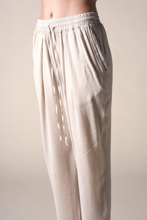 Silk Cropped Easy Pant Sand