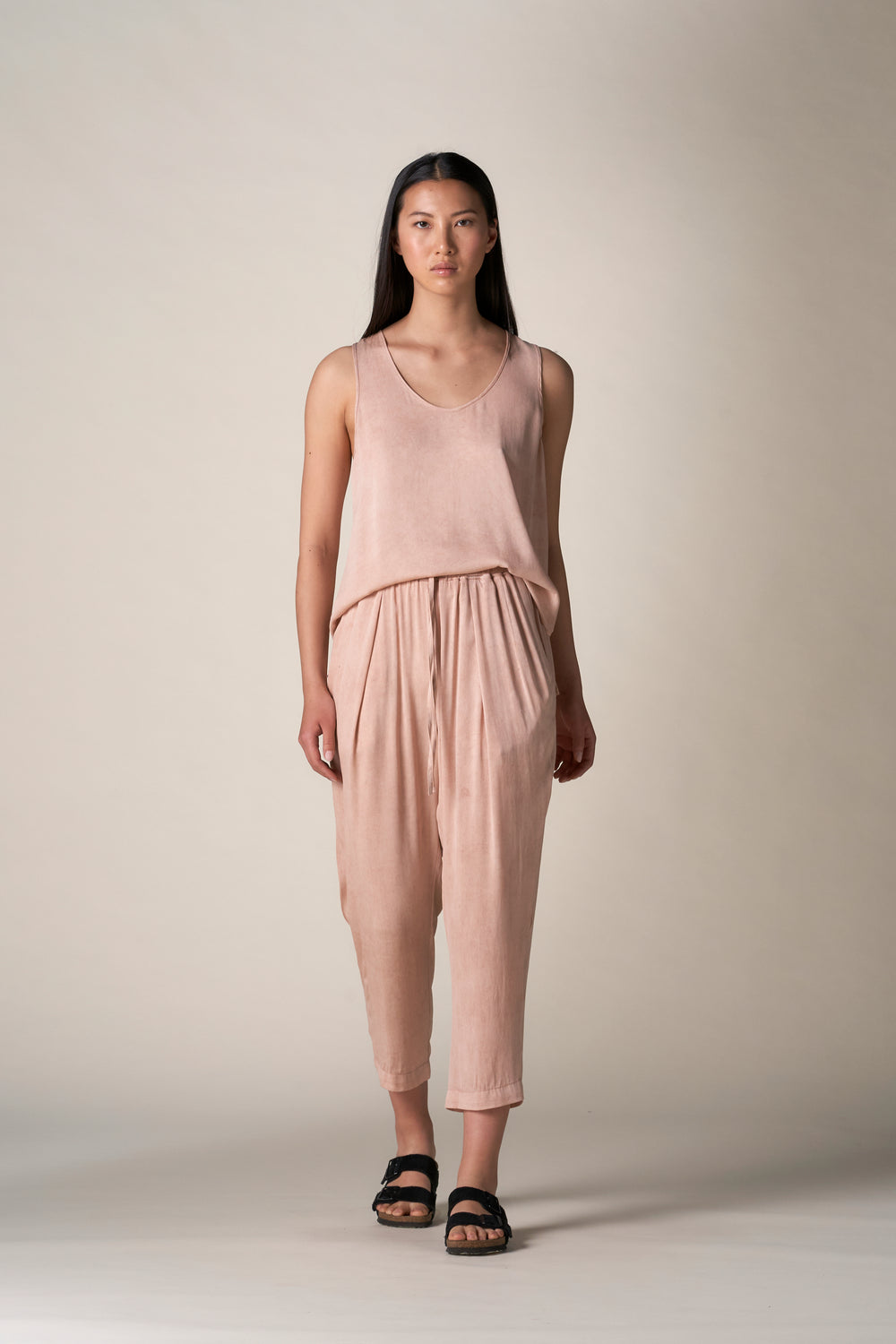 Silk Cropped Easy Pant Terracotta