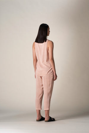 Silk Cropped Easy Pant Terracotta