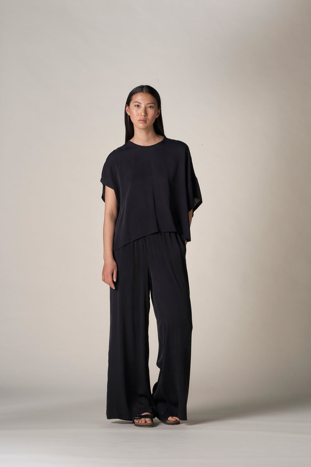 Silk High Waist Pant Black