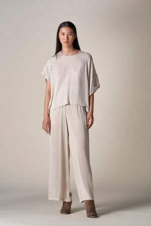 Silk High Waist Pant Sand