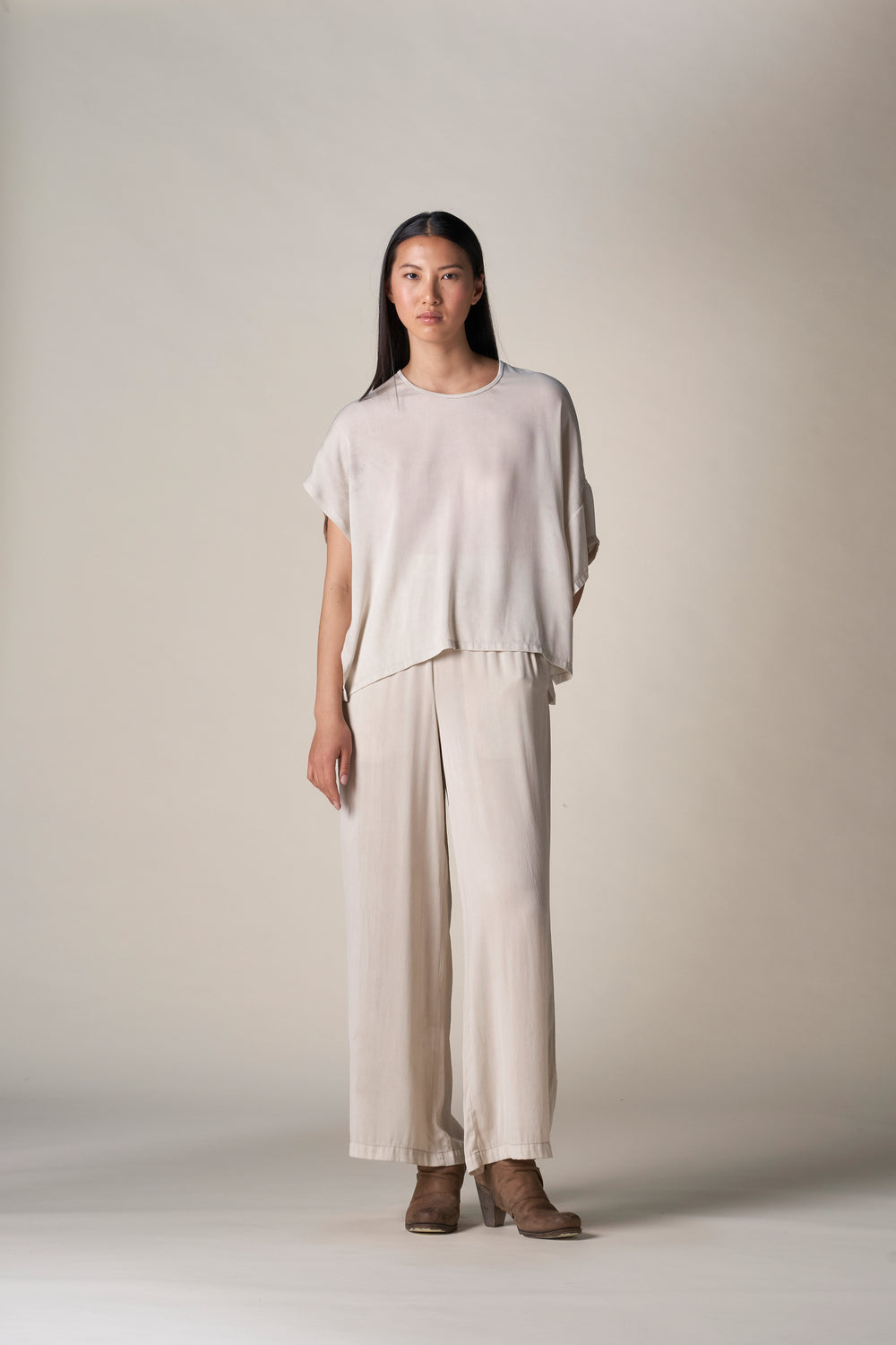 Silk High Waist Pant Sand