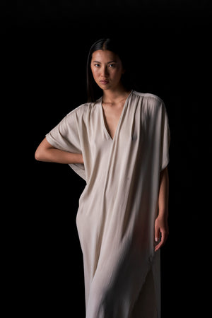 Silk Long Kaftan Sand