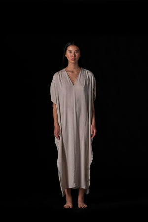 Silk Long Kaftan Sand